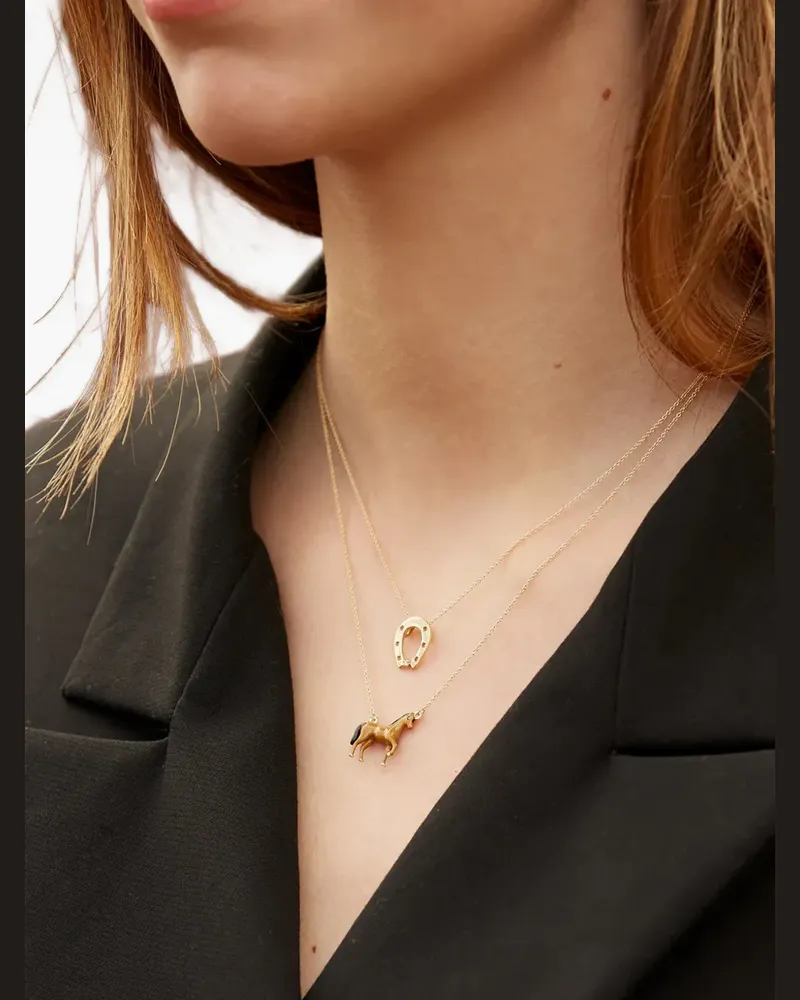 Aliita Horseshoe diamond necklace - Gold Gold