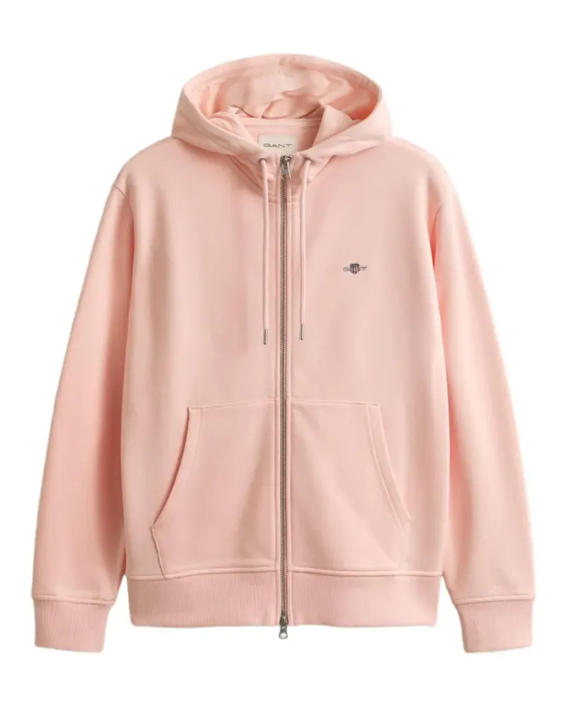 Gant logo-embroidered zip-up hoodie - Rosa Rosa