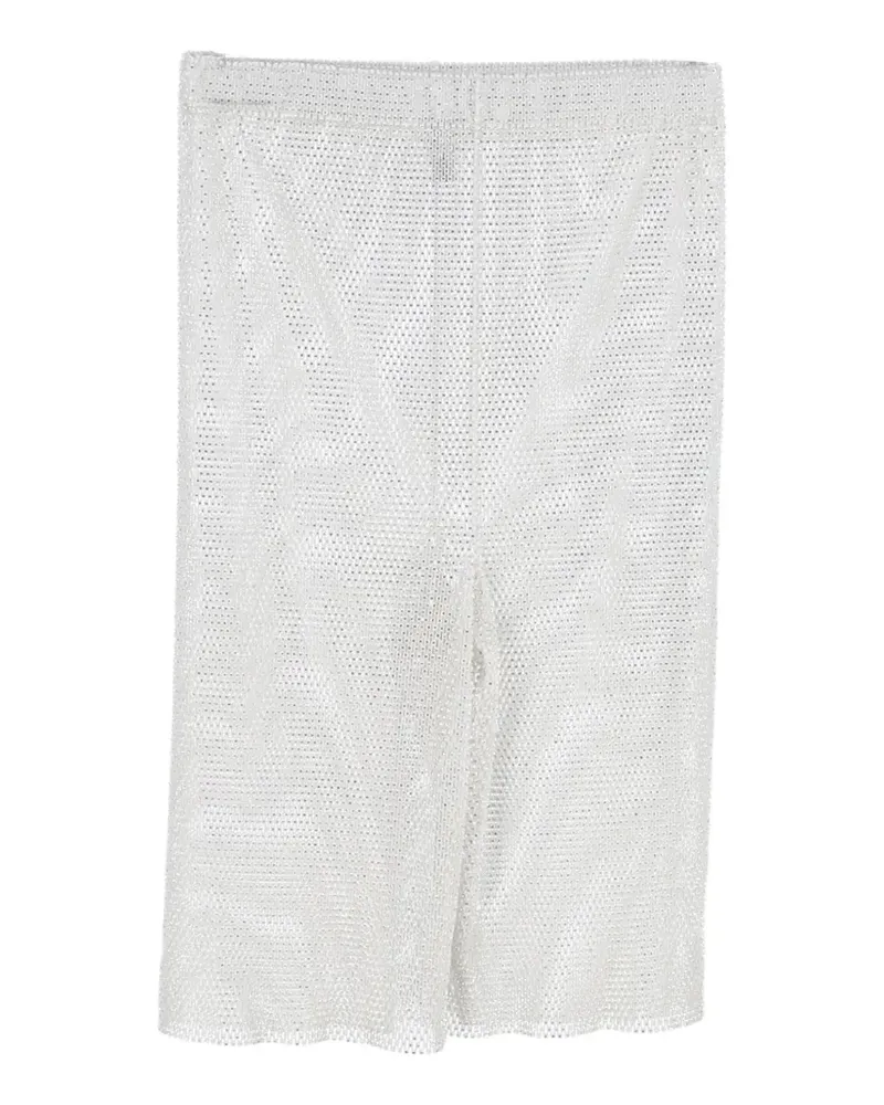 Mach & Mach Shorts mit Kristallen - Weiß Weiß