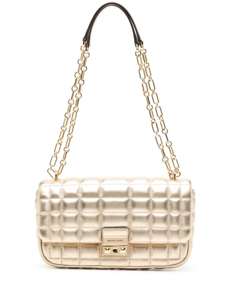 Michael Kors Große Tribeca Schultertasche mit Steppung - Gold Gold