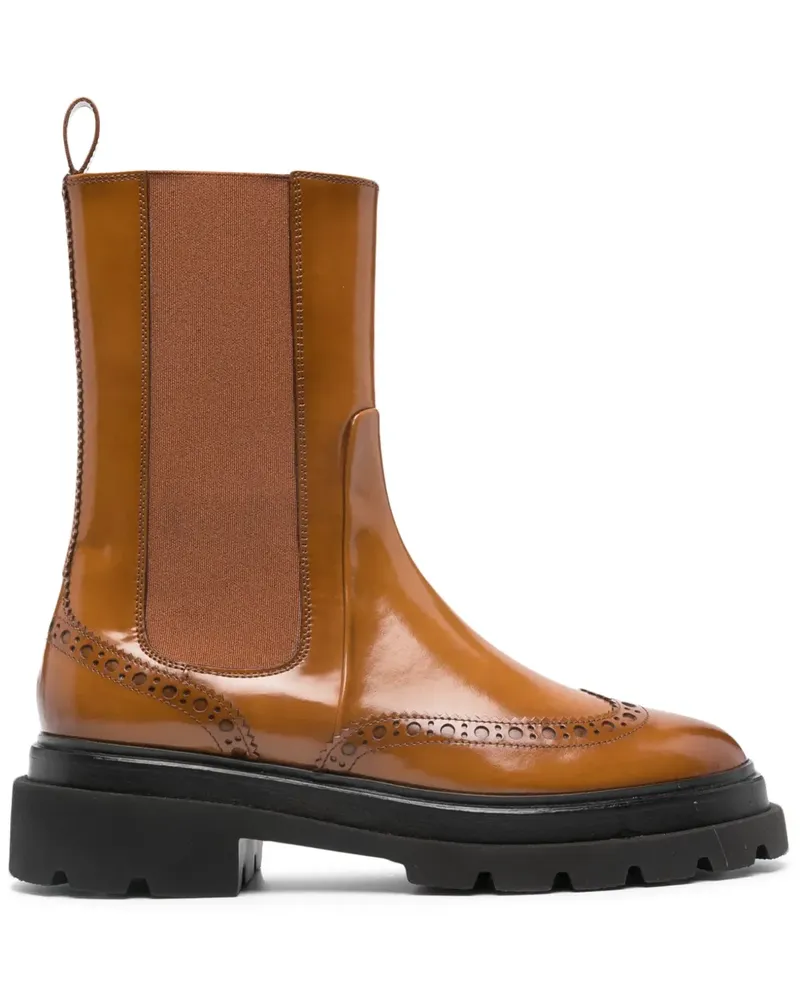 Santoni Chelsea-Boots aus Leder - Braun Braun