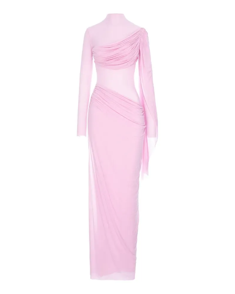 MANURÍ Medeea draped sheer maxi dress - Rosa Rosa