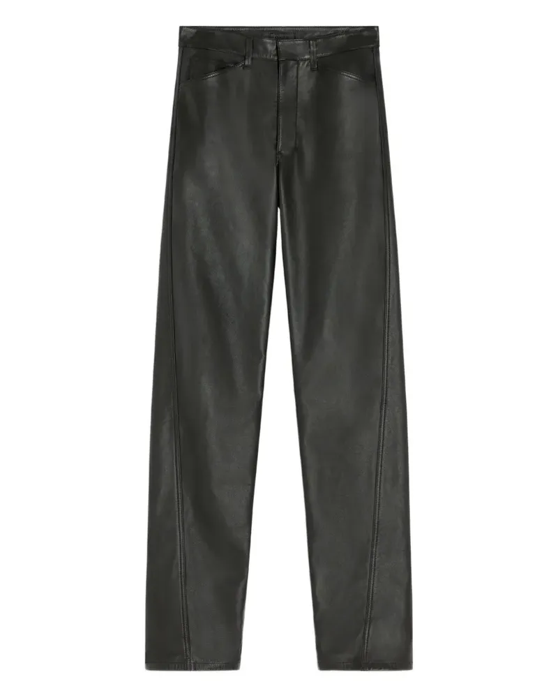 Christophe Lemaire Twisted Lederhose im Five-Pocket-Design - Schwarz Schwarz