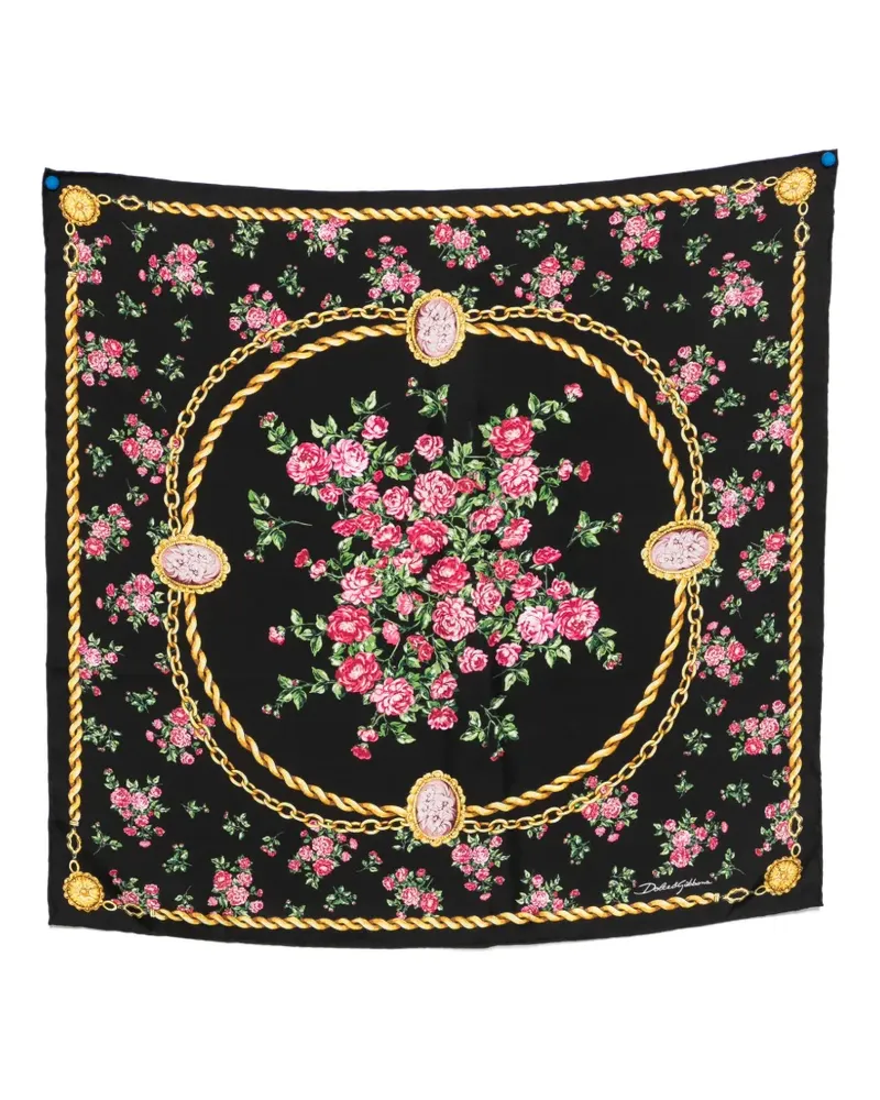 Dolce & Gabbana floral chain scarf - Schwarz Schwarz