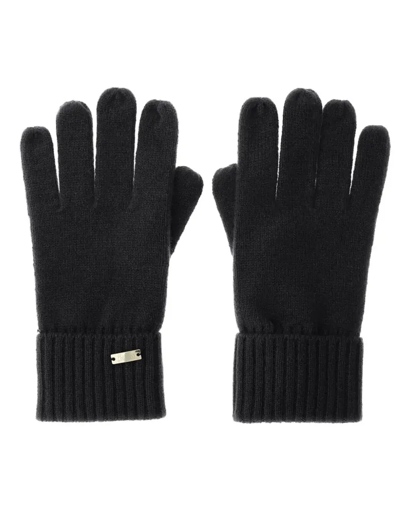 Herno Handschuhe aus Kaschmir mit Strumpfstich - Schwarz Schwarz