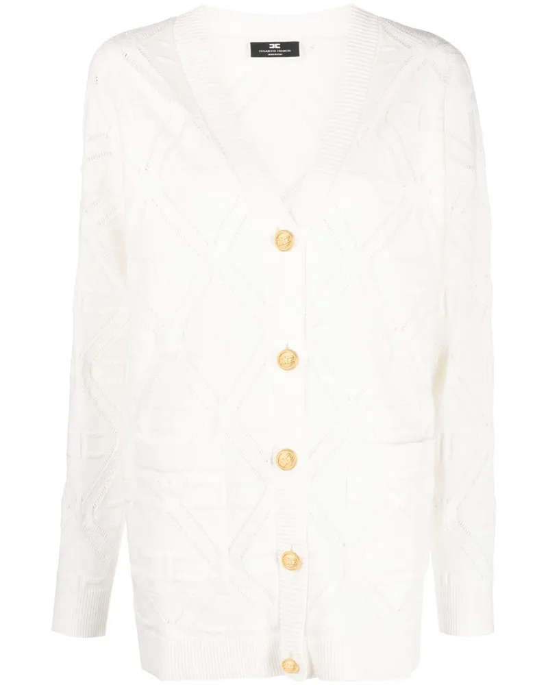 Elisabetta Franchi Cardigan mit CC-Logo - Weiß Weiß