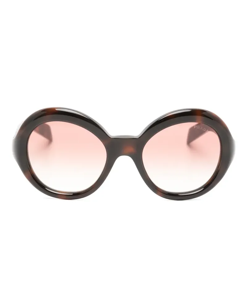 Prada Runde Sonnenbrille in Schildpattoptik - Braun Braun