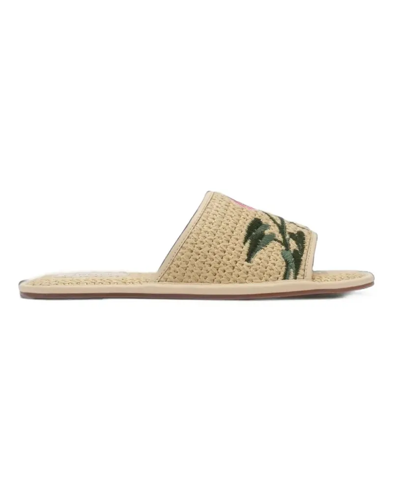 FARM Rio Raffia Farm Hotel Pantolette mit Stickerei - Nude Nude