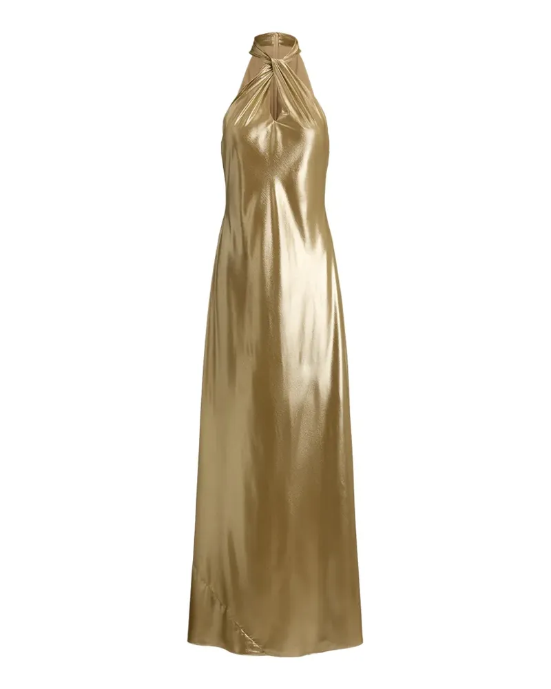Ralph Lauren Metallic-Maxikleid mit Twist-Front - Gold Gold