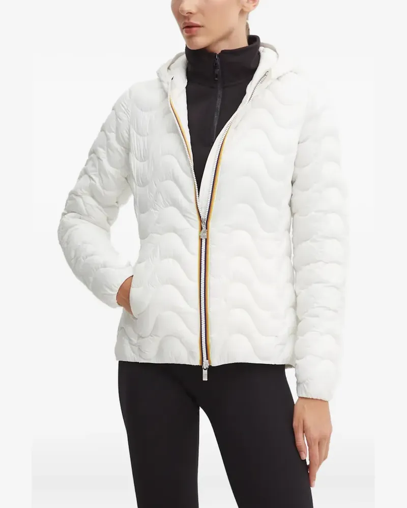 K-Way Kapuzenjacke mit Wellenmuster - Weiß Weiß