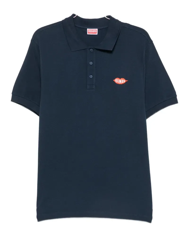 Kenzo logo-patch polo shirt - Blau Blau