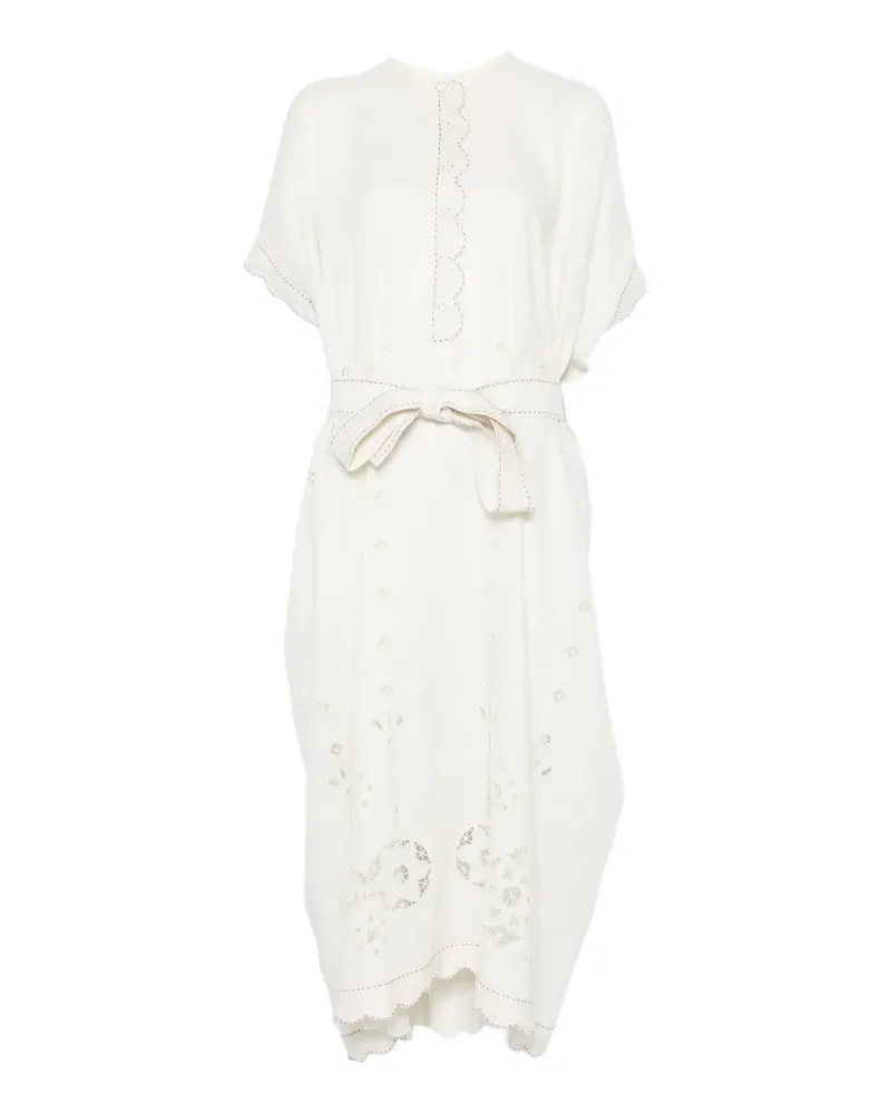 VITA KIN Sweet Jane broderie-anglaise midi dress - Nude Nude