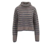 Gestreifter The Floren Rollkragenpullover - Braun