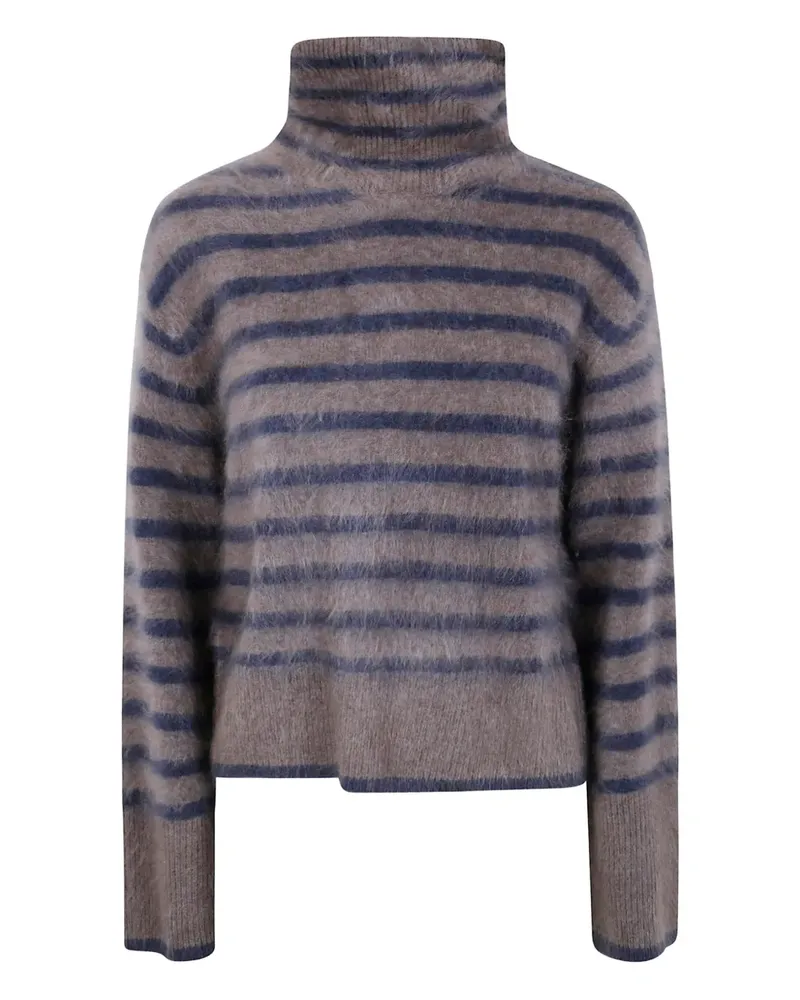 Lisa Yang Gestreifter The Floren Rollkragenpullover - Braun Braun