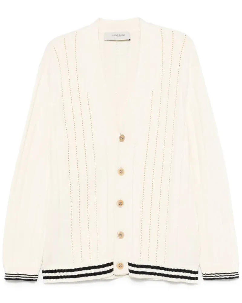 Golden Goose Cardigan mit Zopfmuster - Weiß Weiß