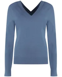 Calvin Klein V-neck wool sweater Blau