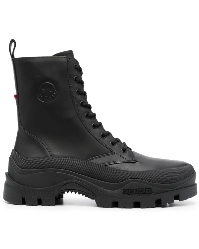 Moncler Schnürstiefel mit Logo-Prägung Schwarz