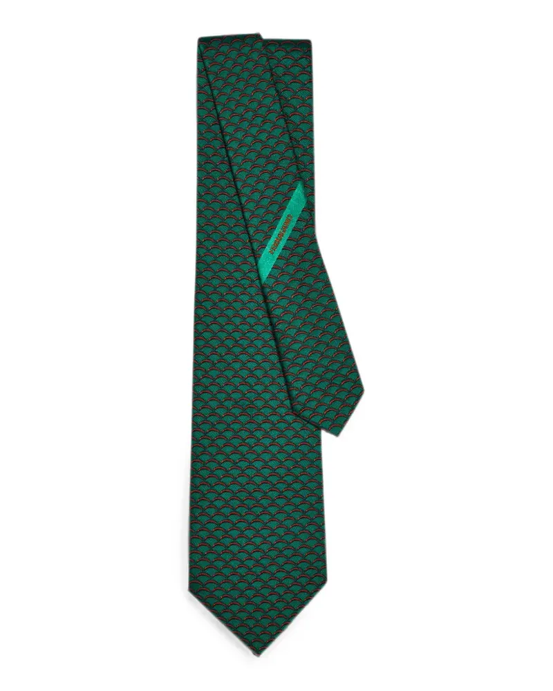 Ferragamo Seidenkrawatte mit Archi-Print - Infinite Inspirations - Grün Grün