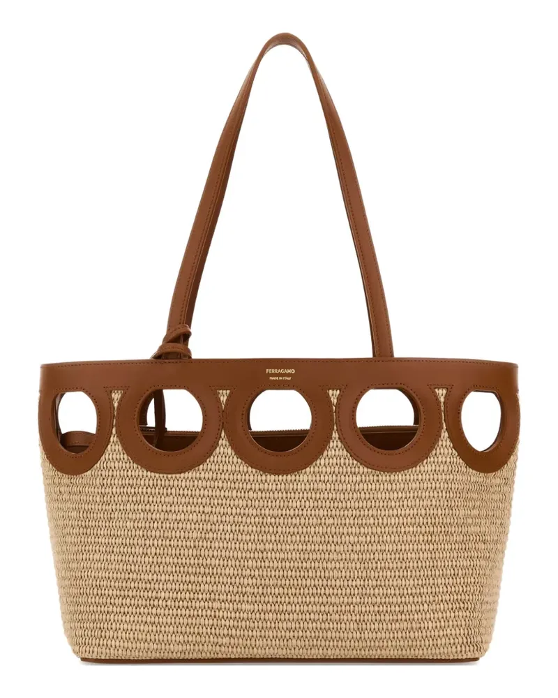 Ferragamo Offener Tote Bag mit Cut-Out - Braun Braun