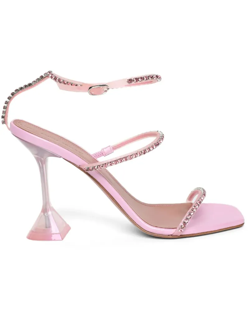 Amina Muaddi Gilda Sandalen mit Kristallen 95mm - Rosa Rosa