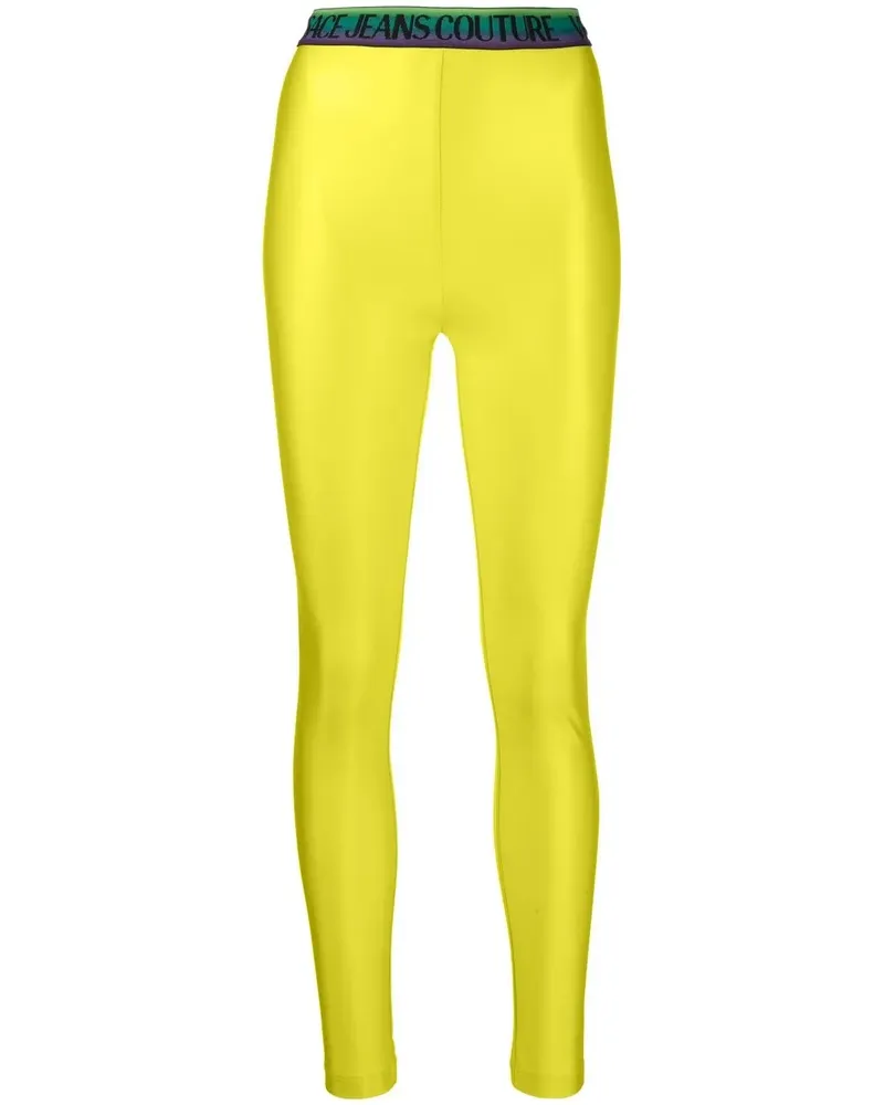 Versace Jeans Leggings mit Logo-Bund - Grün Grün
