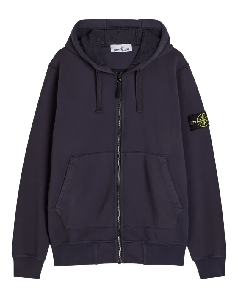 Stone Island 6100061 zip badge hoodie - Blau Blau