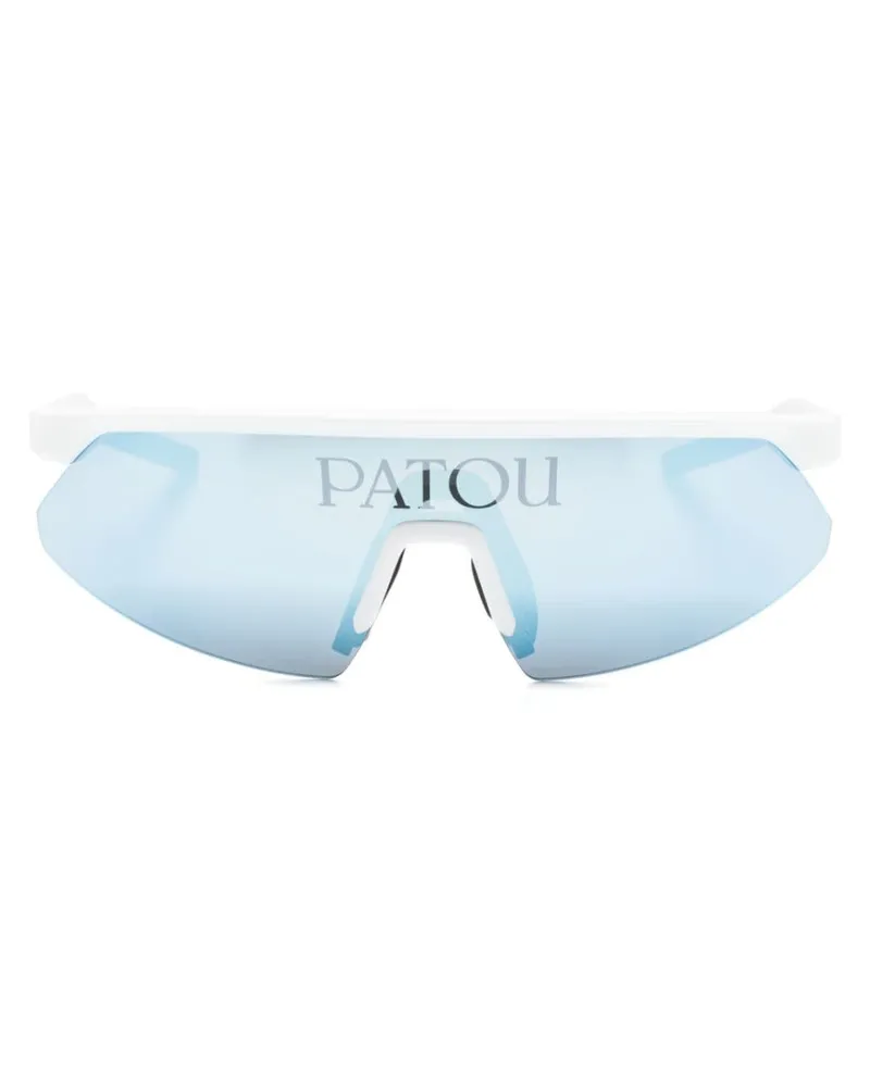 Patou Sonnenbrille im Visier-Design Weiß