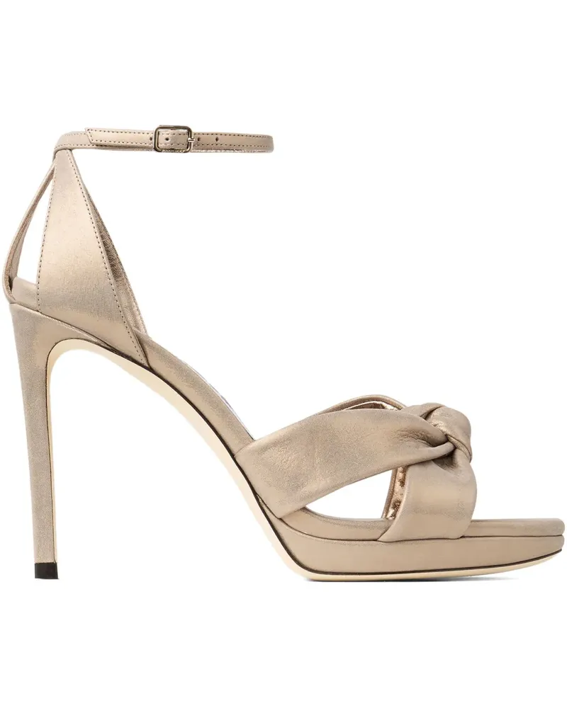 Jimmy Choo Rosie Sandalen mit geknotetem Knöchelriemen 85mm - Gold Gold