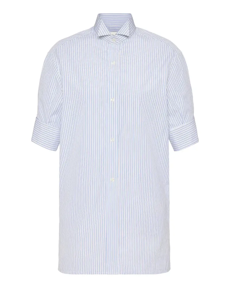 Maison Margiela striped wing-collar shirt - Blau Blau