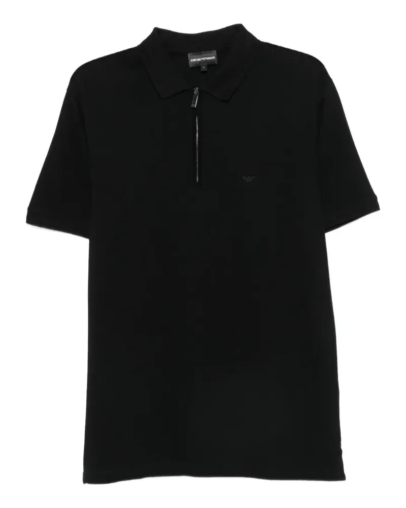 Emporio Armani Poloshirt mit Reißverschluss - Schwarz Schwarz