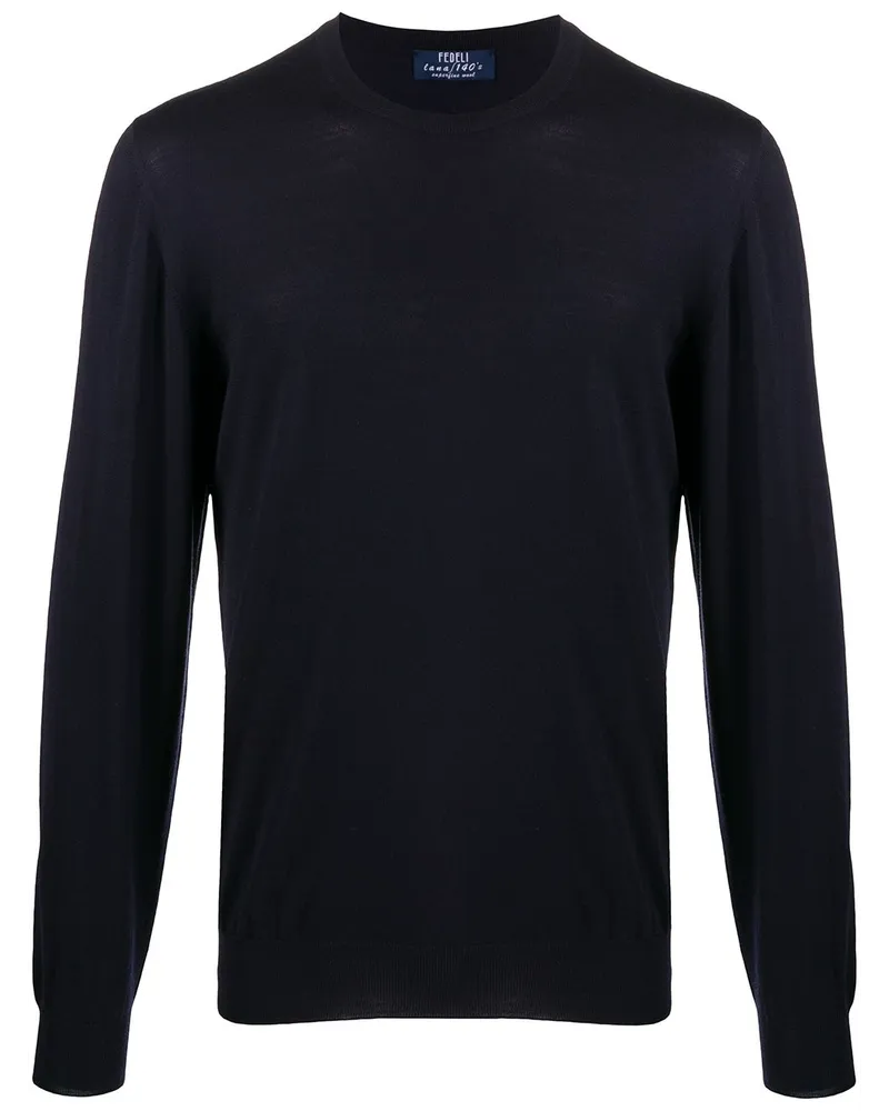 Fedeli Pullover mit Rundhalsausschnitt - Blau Blau