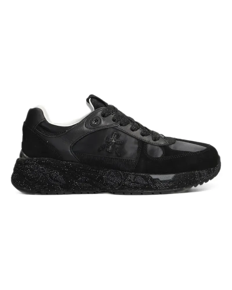 Premiata Mased Sneakers mit Kontrasteinsätzen - Schwarz Schwarz