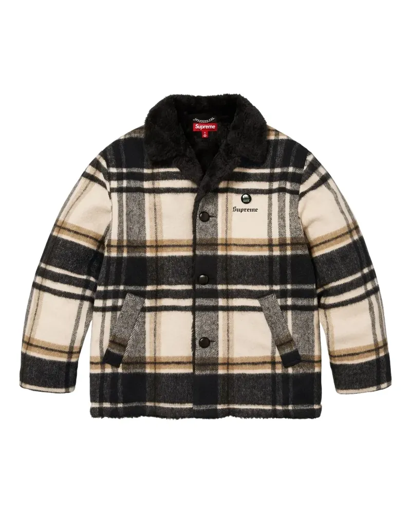 Supreme Being plaid-pattern jacket - Nude Nude