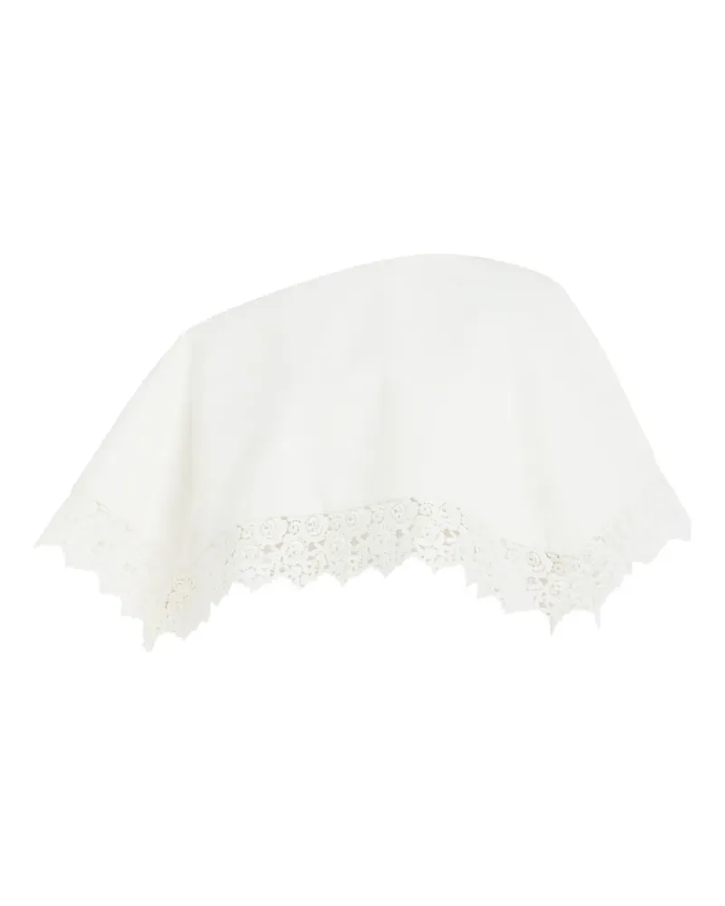 A.W.A.K.E. Bluse mit Spitzenborten - Weiß Weiß