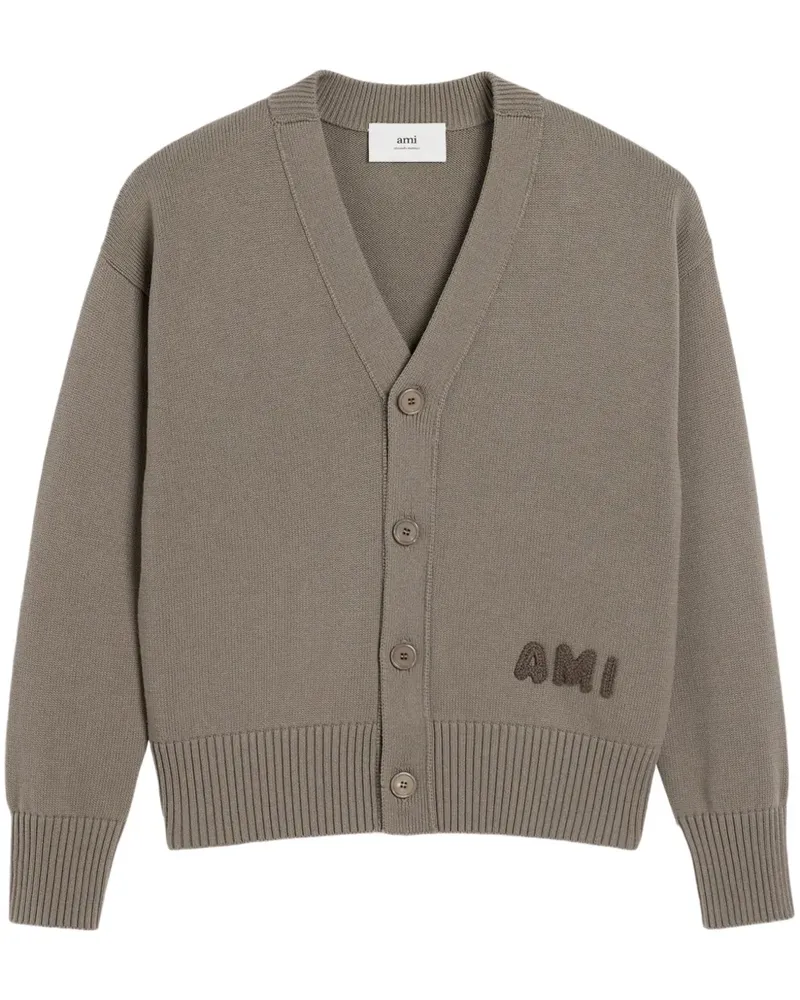 AMI Paris Ami Cardigan mit Stickerei - Grau Grau