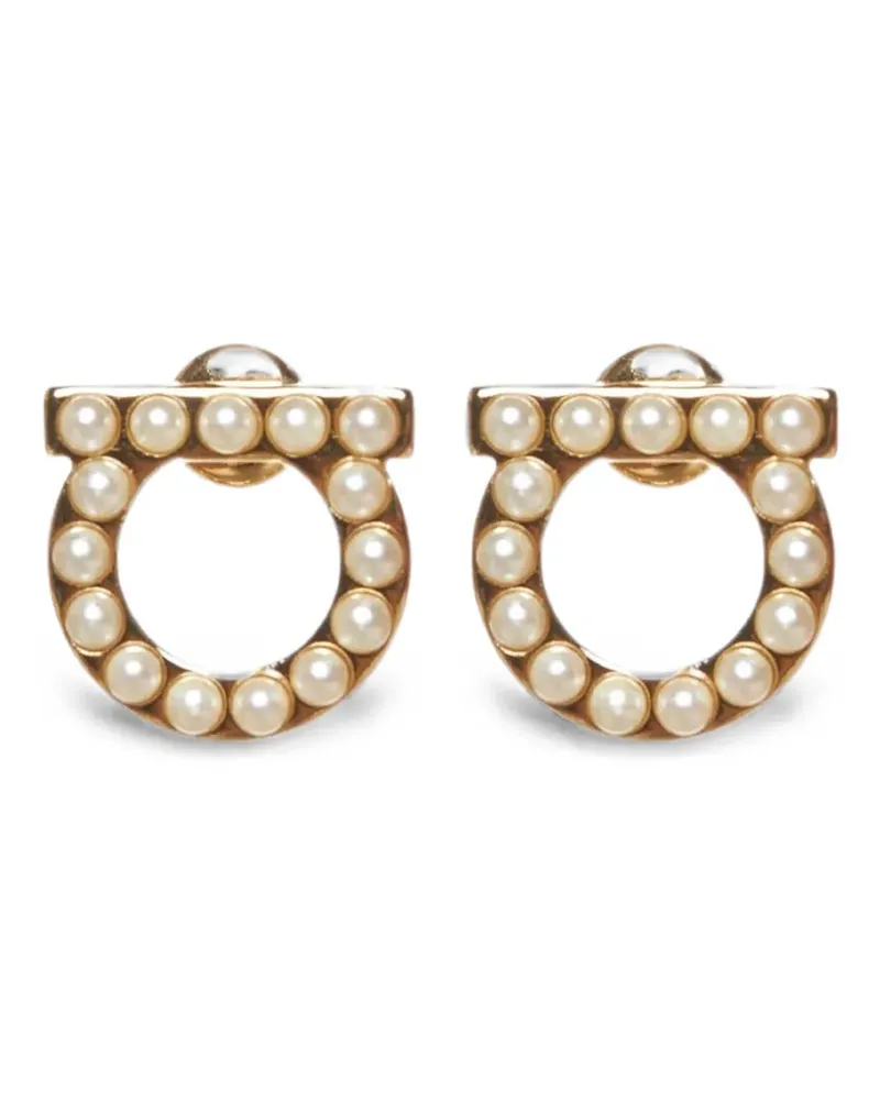 Ferragamo Gancini pearl-embellished earrings - Gold Gold