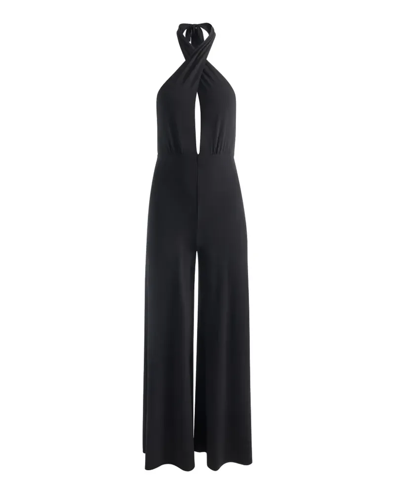 Alice + Olivia Evelina Neckholder-Jumpsuit - Schwarz Schwarz