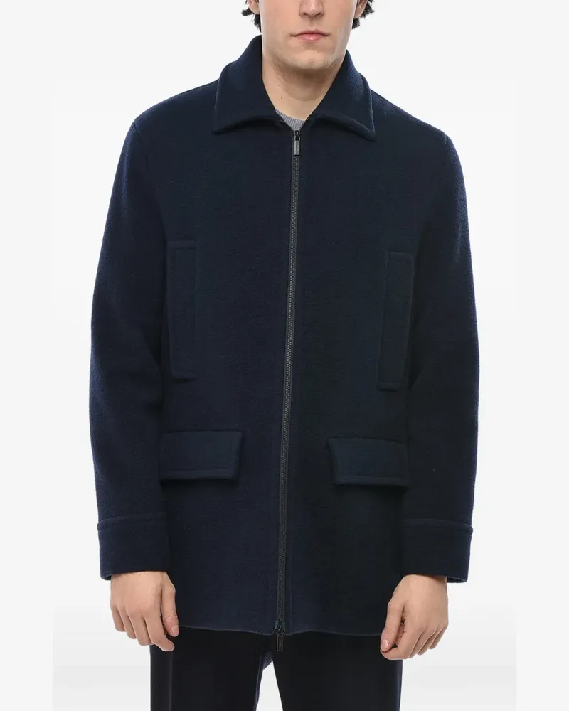 Corneliani zip-up four-pocket coat - Blau Blau