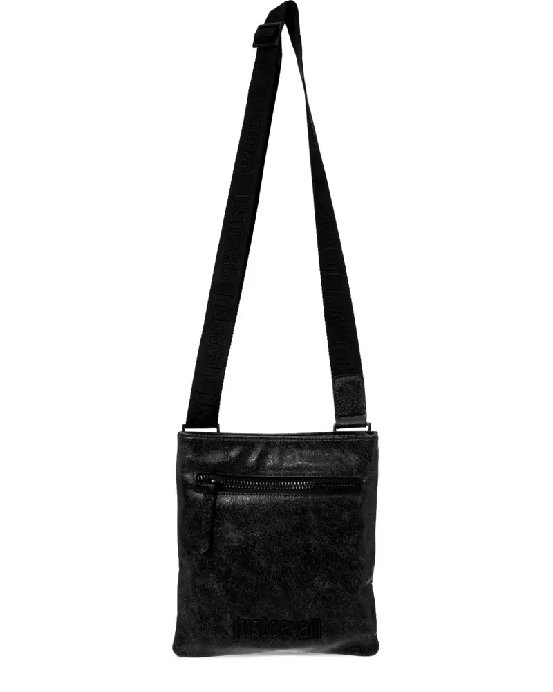 Just Cavalli logo-embossed messenger bag - Schwarz Schwarz