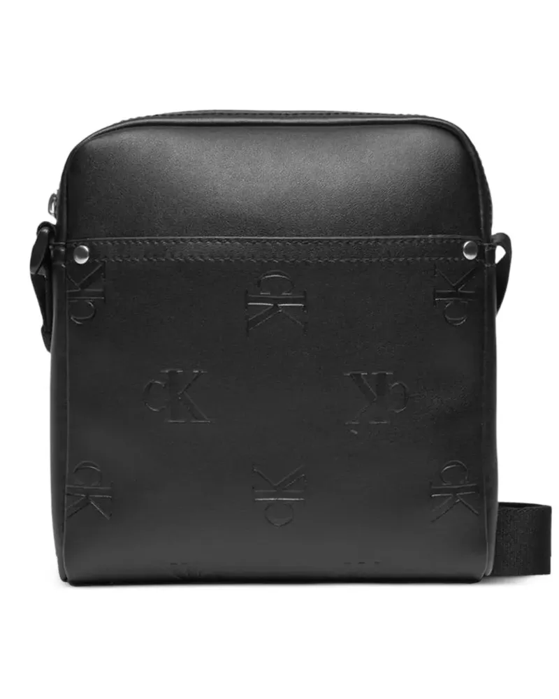 Calvin Klein debossed logo messenger bag - Schwarz Schwarz