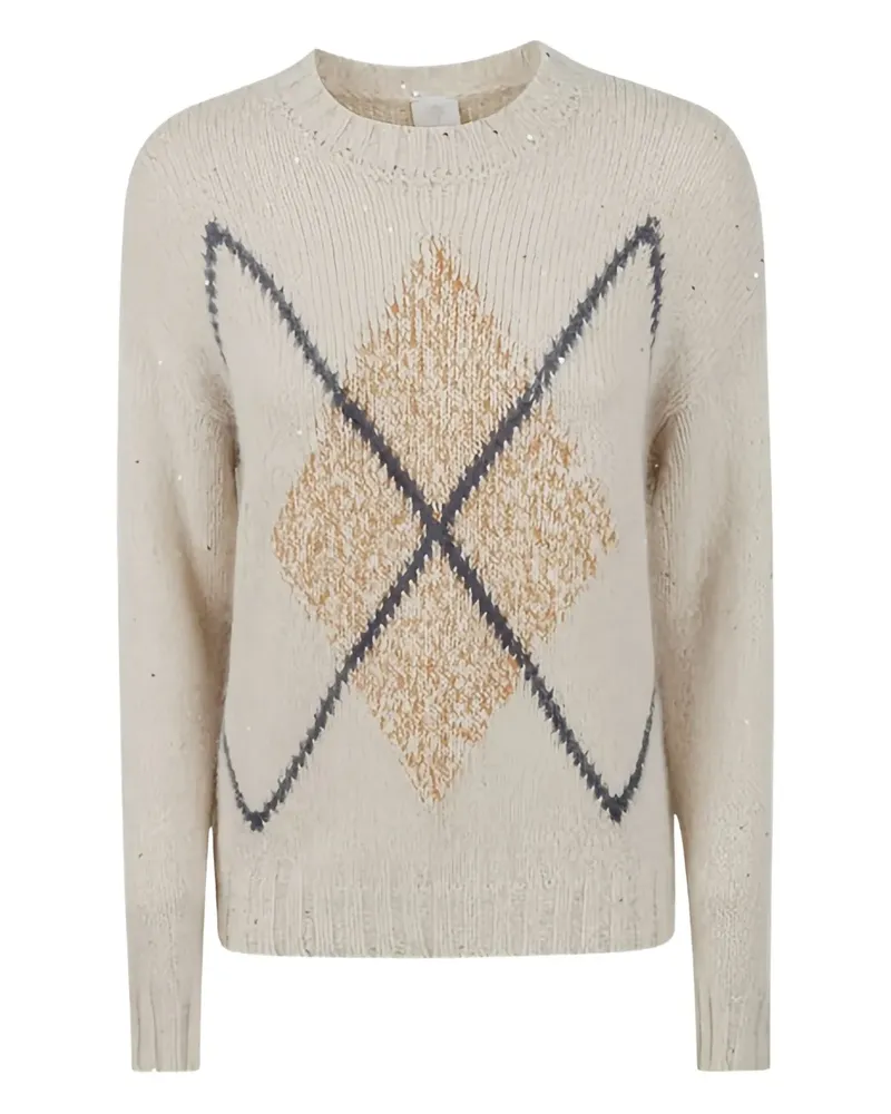 Eleventy argyle sequin sweater - Nude Nude