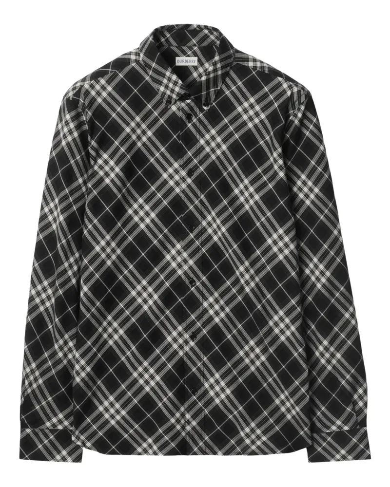 Burberry Kariertes Flanellhemd - Schwarz Schwarz