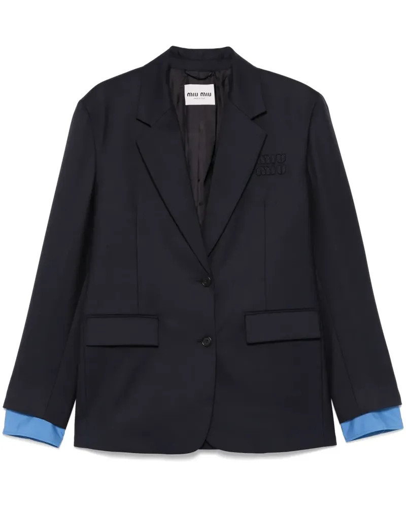Miu Miu Sakko mit Logo-Prägung - Blau Blau