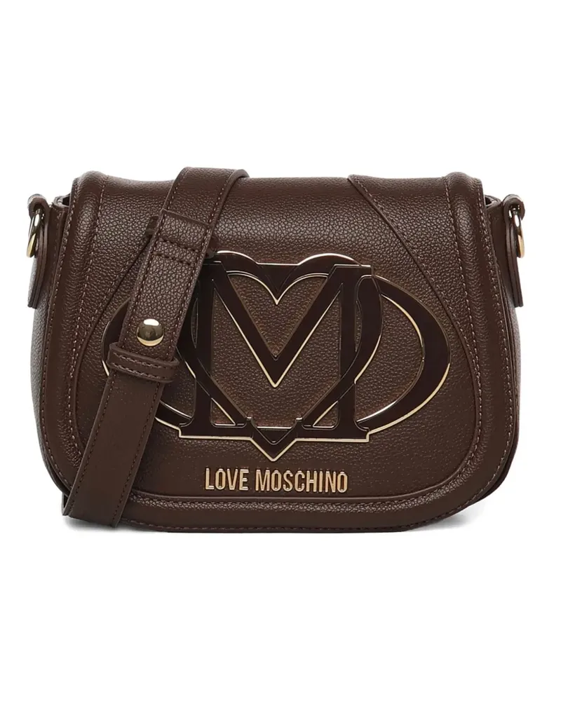 Moschino Tasche mit Logo-Schild - Braun Braun