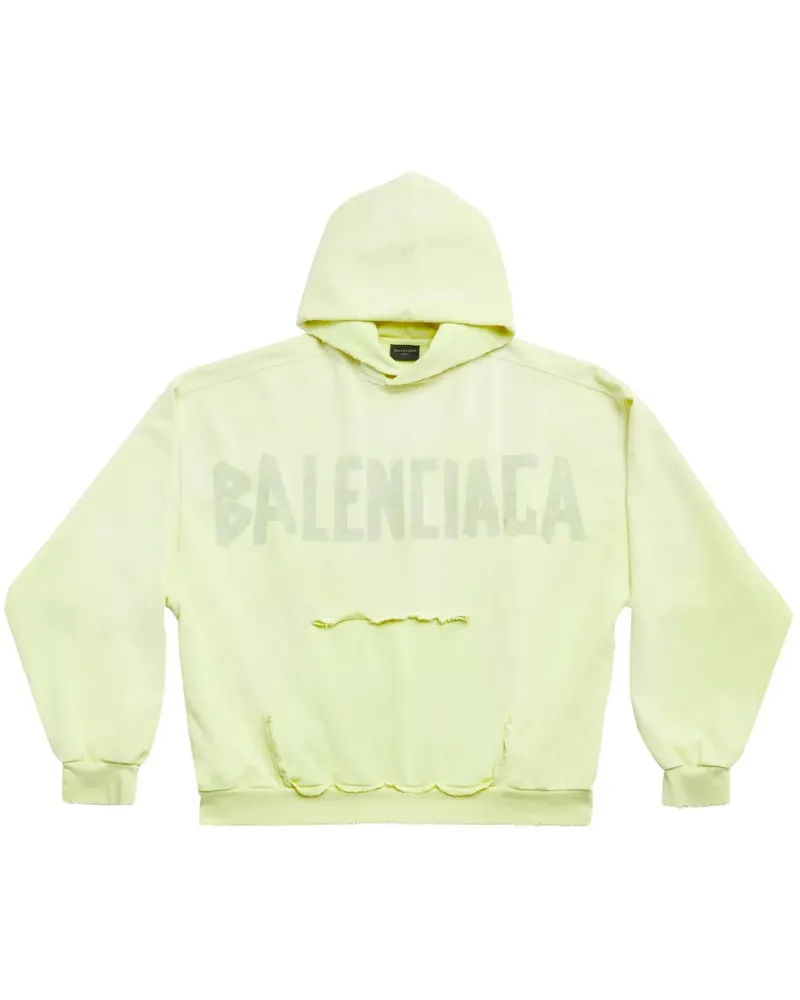 Balenciaga Tape Type Distressed-Hoodie - Gelb Gelb