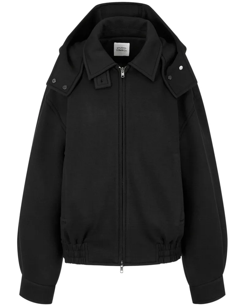 STUDIO TOMBOY Jacke mit abnehmbarer Kapuze - Schwarz Schwarz