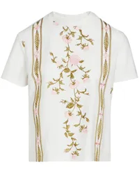 Giambattista Valli T-Shirt mit Blumenstickerei Weiß