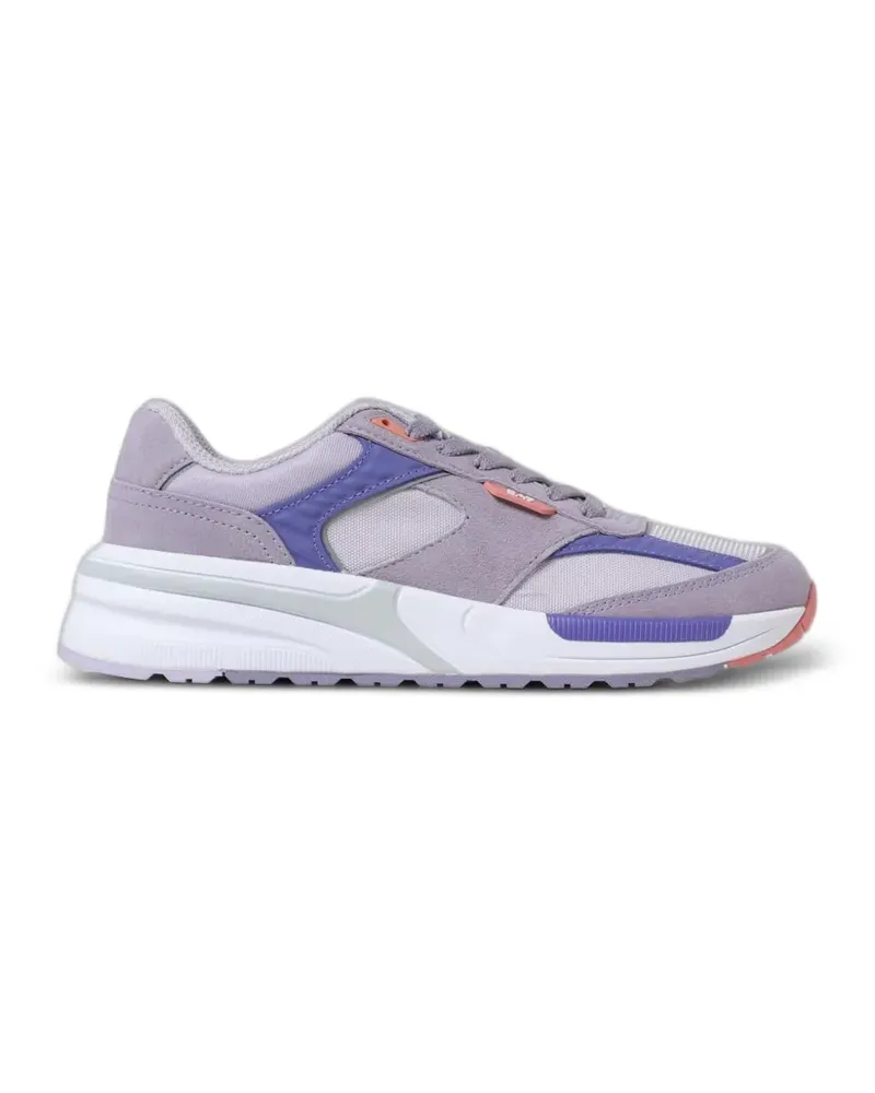 EA7 suede-panels lace-up sneakers - Violett Violett