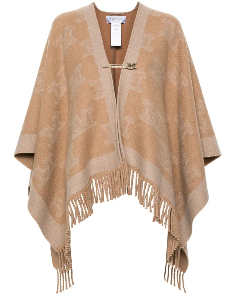Max Mara Frine Cape aus Wolle - Nude Nude