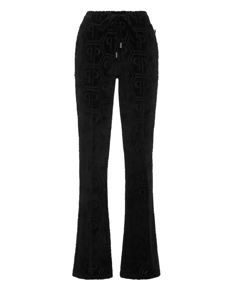 Philipp Plein Jogginghose aus Monogramm-Jacquard - Schwarz Schwarz